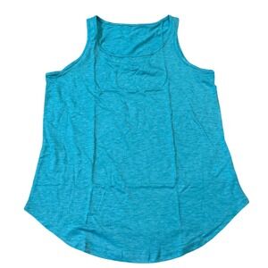 Turquoise‎ Sleeveless Tank Top Women's Size M Curved Hem Casual Everyday